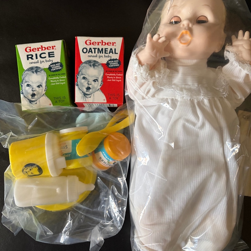 Gerber Baby gift set 14in doll w accessories. Vintage. Brand new in box.$25.